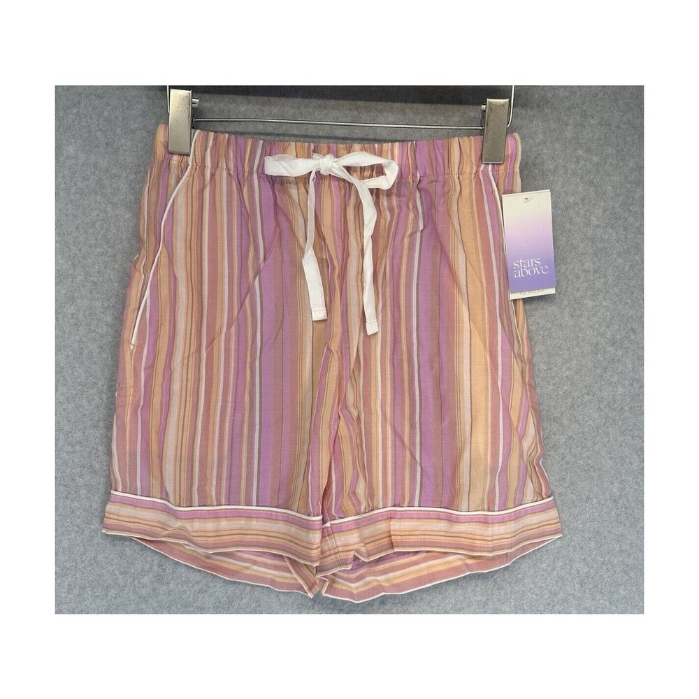 Stars Above Shorts Womens Sleep Loungewear High Waist Pink Stripe Sleep Size XS